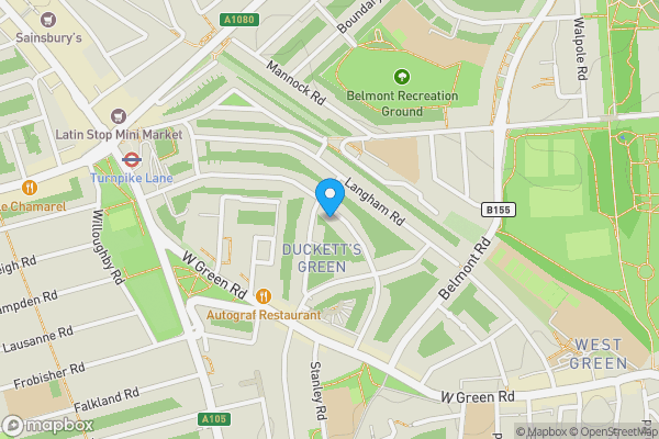 Map location for 104 Carlingford Road, London N15 3ER