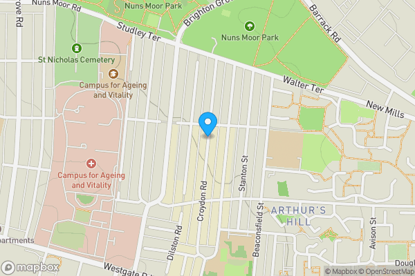 Map location for 104 & 106 Croydon Road, Newcastle upon Tyne, Tyne and Wear, NE4 5LP