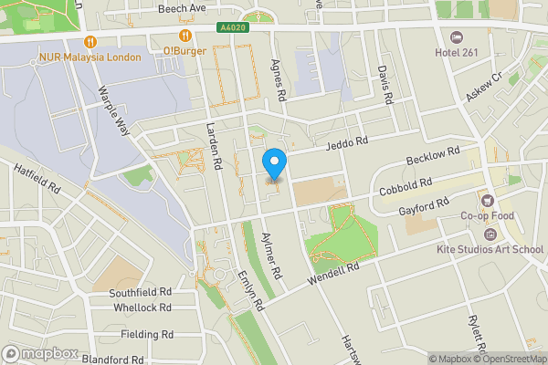 Map location for Mayfield Road, London, Greater London, W12 9LU