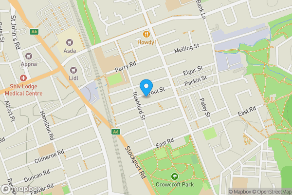 Map location for 42 Prout Street, Manchester, Lancashire, M12 4PA