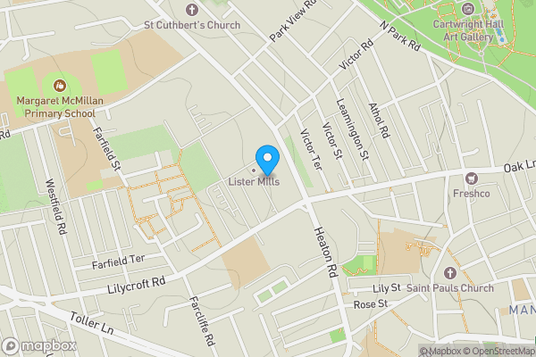 Map location for Apartment 113, The Velvet Mill, Lilycroft Road, Bradford, West Yorkshire BD9 5BQ
