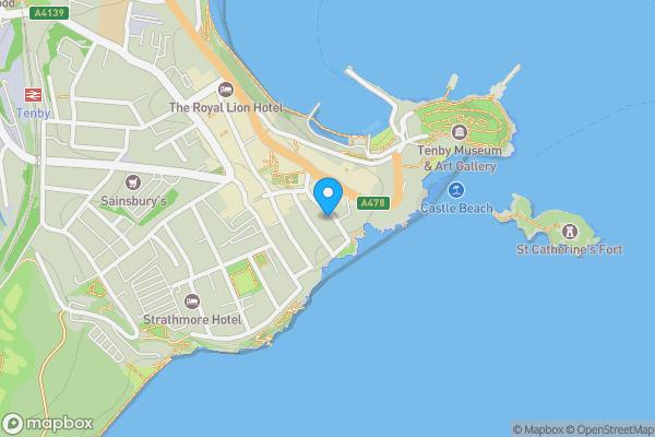 Map location for Gunfort Mansions, Tenby, SA70 7HG