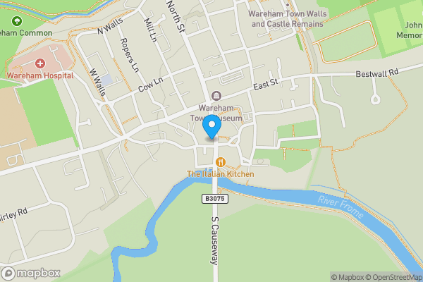 Map location for 22 South Street, Wareham Dorset BH20 4LT