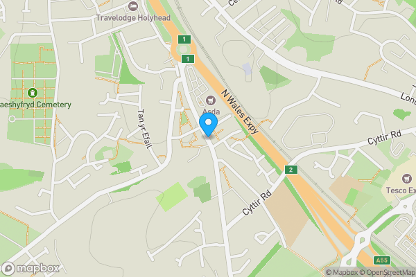 Map location for Hebron Baptist Chapel , Kingsland Road, Holyhead, Isle Of Anglesey, LL65 2RW