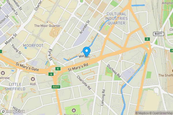 Map location for St. Marys Road, Sheffield, South Yorkshire, S2 4AH