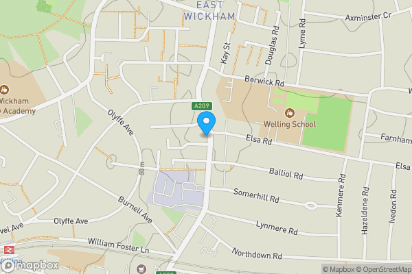 Map location for 166 Upper Wickham Lane, Welling, Kent, DA16 3DX