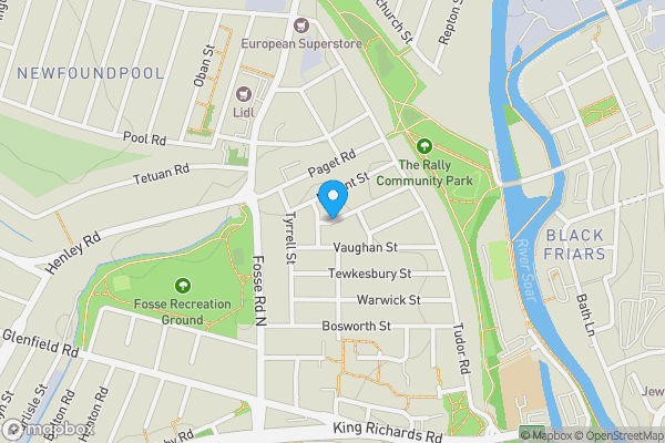 Map location for Former Vernon Street Car Park, Newfoundpool, Leicester, LE3 5JQ