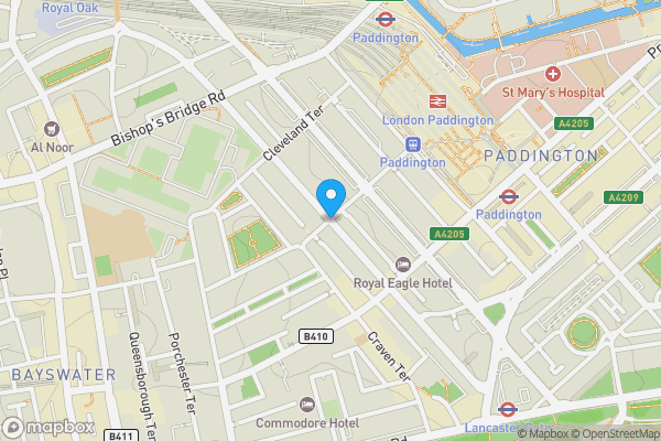 Map location for 145 Gloucester Terrace, Paddington, London, W2 6DX