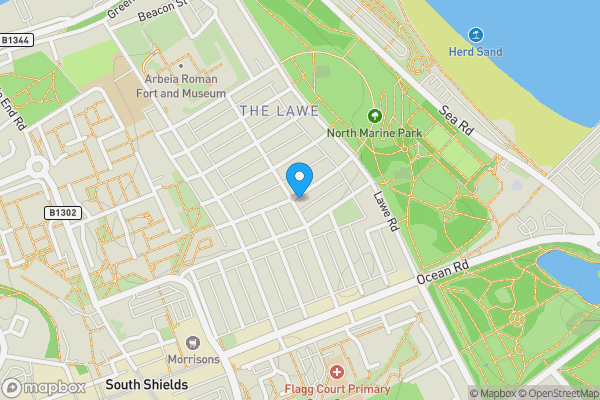 Map location for no.9 Woodlands Terrace, South Shields, Tyne And Wear, NE33 2ET