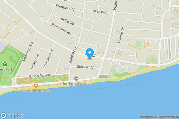 Map location for 65 Aldwick Road, Bognor Regis, West Sussex, PO21 2NW