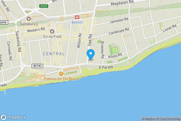Map location for Glyne Hall, Bexhill-On-Sea, East Sussex, TN40 1LY