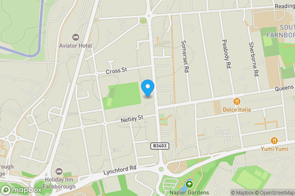 Map location for Garage 6, Rotherwick Court, 72 Alexandra Road, Farnborough, GU14 6DD