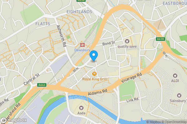 Map location for Union Rooms Wellington Street, Dewsbury, West Yorkshire, WF13 1LY