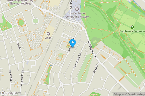 Map location for 168 Cromwell Road, Cambridge, Cambridgeshire, CB1 3EQ