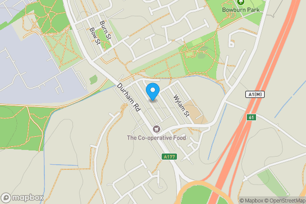 Map location for 28 Steavenson Street, Bowburn, Durham DH6 5BA