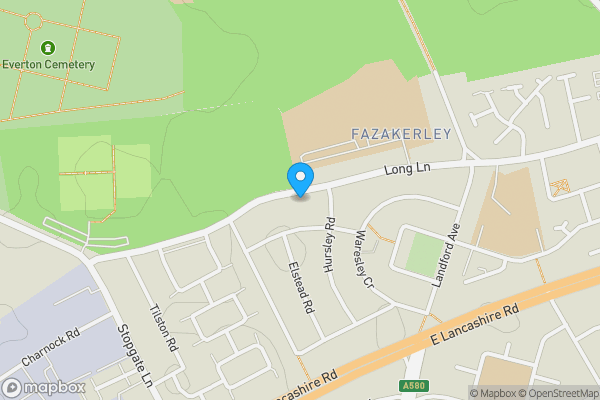 Map location for 166 Long Lane, Walton, Merseyside, L9 6AG
