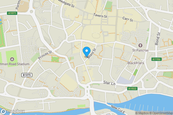 Map location for 9 Silent Street, Ipswich, Suffolk, IP1 1TF