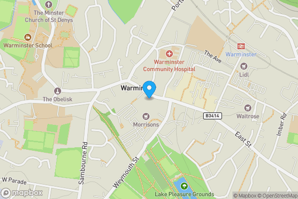 Map location for 25-29, High Street, Warminster, BA12 9AG