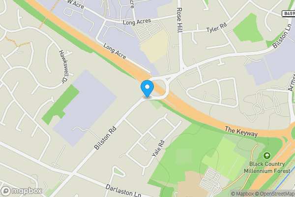 Map location for Bilston Road, Willenhall, West Midlands, WV13 2JT