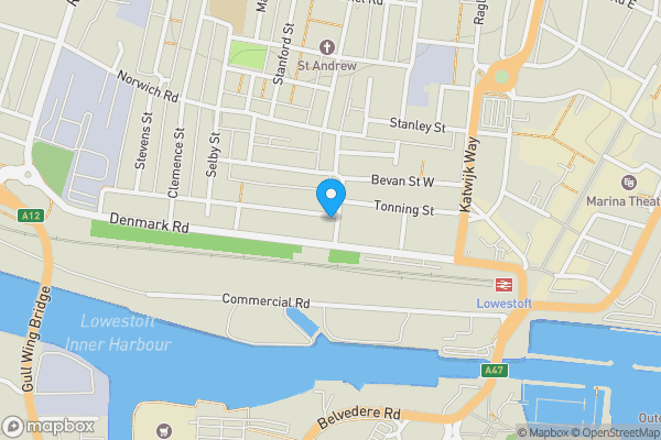 Map location for 13 Trafalgar Street, Lowestoft, Suffolk, NR32 2AT