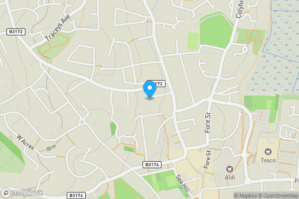 Map location for 13 Highwell Road, Seaton, EX12 2RR