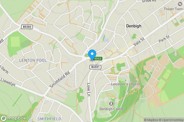 Map location for Arfryn, Mount Pleasant, Denbigh, Denbighshire, LL16 3LS