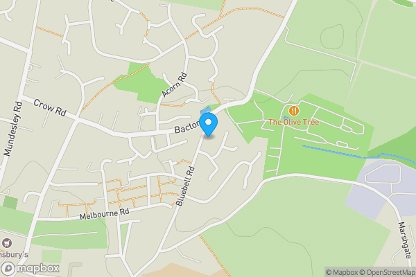 Map location for 28, Bluebell Road, NORTH WALSHAM, Norfolk, NR28 9ET