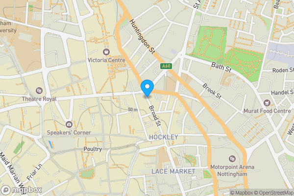 Map location for Broad Street, Nottinghamshire, Nottinghamshire, NG1 3AP