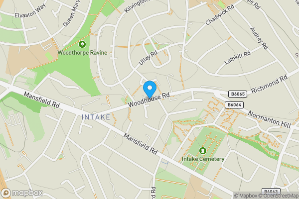 Map location for Woodhouse Road, South Yorkshire, S12