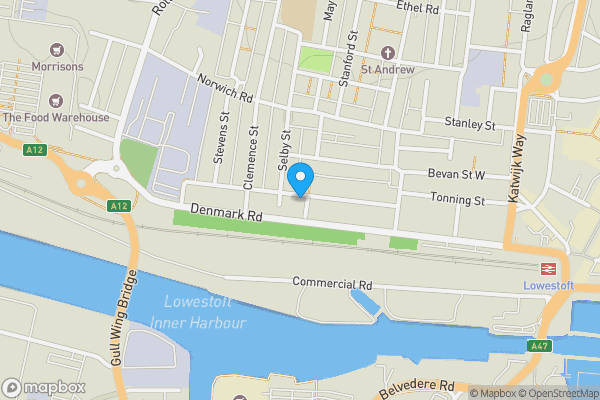 Map location for 29 Hervey Street, Lowestoft, NR32 2JG