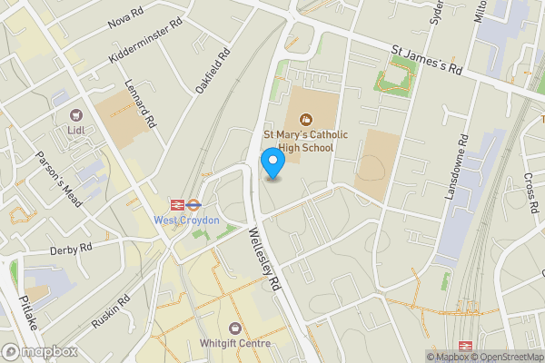 Map location for Flat 38 Tennyson Apartments, 1 Saffron Central Square, Croydon, Surrey, CR0 2FW