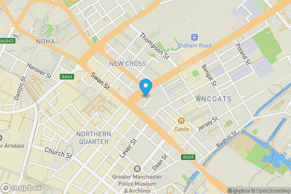 Map location for Apartment 401, 6 Oldham Road, Manchester, M4 5DB