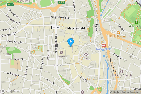 Map location for Former M & S, 33 Mill Street, Macclesfield, Cheshire SK11 6NE