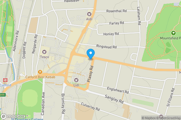 Map location for 12 Brownhill Road, Catford, London, SE6 2EJ