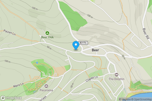 Map location for Causeway Cottages Beer, Seaton, Devon, EX12