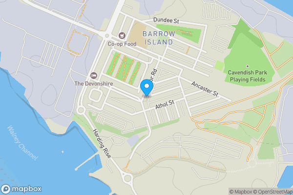 Map location for 8 Anchor Road, Barrow-In-Furness, Cumbria LA14 2QW