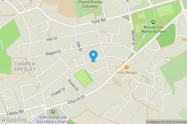 Map location for 61 Oxford Street, Church Gresley, Swadlincote, Derbyshire DE11 9NB