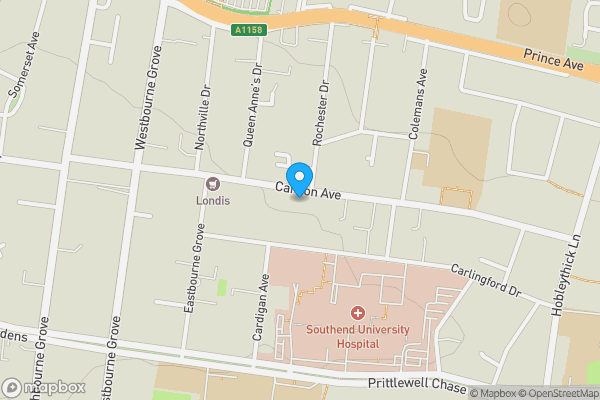Map location for Flat 1, 154 Carlton Avenue, Westcliff-on-Sea, Essex, SS0 0QQ
