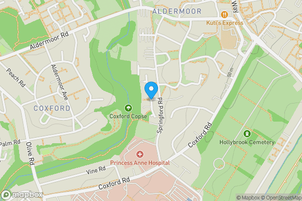 Map location for Springford Gardens, SOUTHAMPTON, Hampshire, SO16 5SW