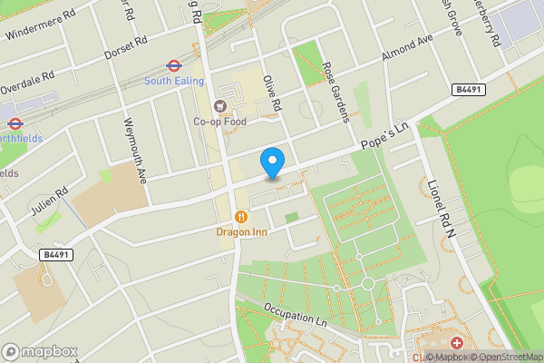 Map location for 15(A) & 15(B) Popes Lane, South Ealing, W5 4NA
