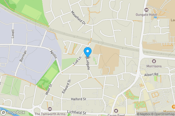 Map location for Ludgate, Tamworth, Staffordshire, B79 7EG