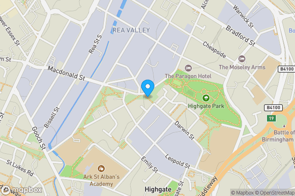 Map location for Darfield Walk, Birmingham, West Midlands, B12 0UA