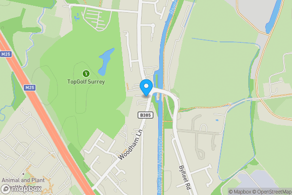 Map location for Site Rear Of 6 Woodham Lane, New Haw, Addlestone KT15 3NA