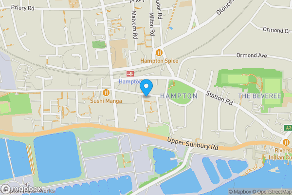 Map location for 21 Oldfield Road, Hampton, TW12 2AD