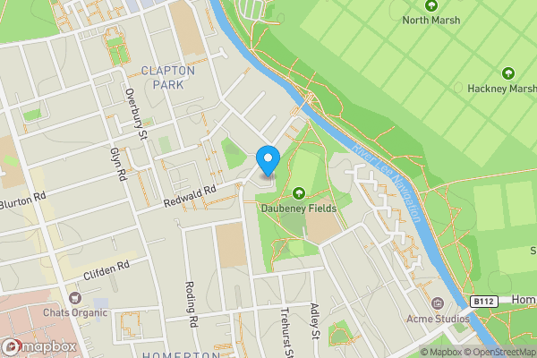 Map location for Flat 401 Landmark Heights, 172 Daubeney Road, Hackney, London, E5 0EN