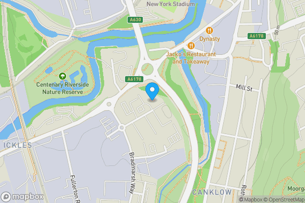 Map location for Reresby House, Bow Bridge Close, Rotherham, South Yorkshire S60 1BY