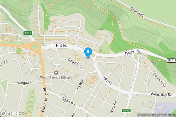 Map location for Hill Road, Folkestone, Kent, CT19 6LS