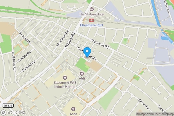 Map location for Apartment 8 Cambridge Court, Ellesmere Port, Merseyside, CH65 4AQ