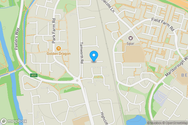 Map location for St. Peters Close, Tamworth, Staffordshire, B77 1BX