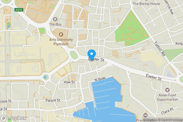 Map location for Flat 8, 60 Exeter Street, Plymouth, Devon PL4 0AP